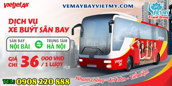 Dịch vụ xe buýt tại sân bay Nội Bài của Vietjet Air