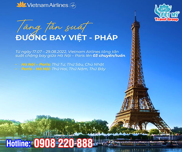 Vietnam Airlines tăng tần suất chặng bay giữa Hà Nội - Paris